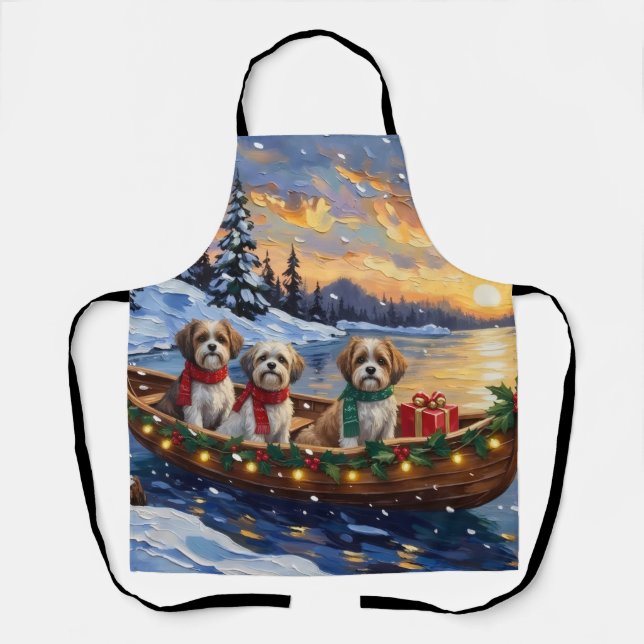 Malti Tzu Christmas Boat Holiday Apron (Front)