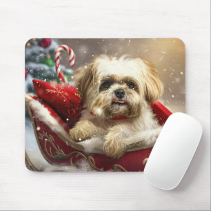 Malti Tzu Dog Christmas Festive Mouse Mat