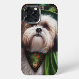 Malti Tzu Dog in St. Patrick's Day Dress iPhone 13 Pro Max Case