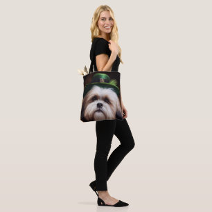 Malti Tzu Dog in St. Patrick's Day Dress Tote Bag