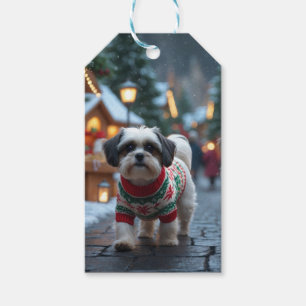 Malti Tzu Dogs Christmas Snow Holiday Gift Tags