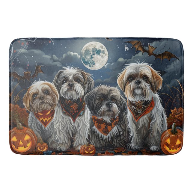 Malti Tzu Halloween Spooky Bath Mat (Front)