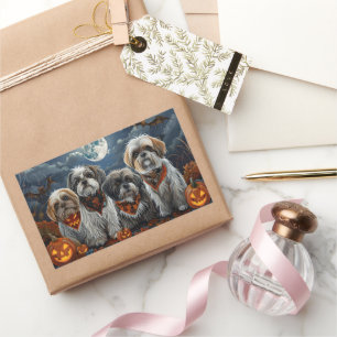 Malti Tzu Halloween Spooky Rectangular Sticker