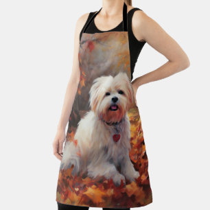 Malti Tzu in Autumn Leaves Fall Inspire Apron