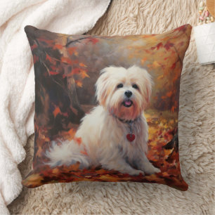 Malti Tzu in Autumn Leaves Fall Inspire Cushion