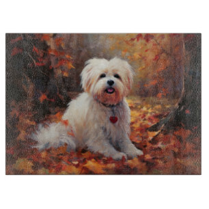 Malti Tzu in Autumn Leaves Fall Inspire Cutting Board