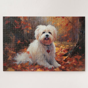Malti Tzu in Autumn Leaves Fall Inspire Jigsaw Puzzle