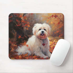 Malti Tzu in Autumn Leaves Fall Inspire Mouse Mat