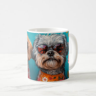 Malti Tzu with Heart Roses Valentine's Day Coffee Mug