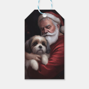 Malti Tzu With Santa Claus Festive Christmas Gift Tags
