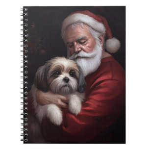Malti Tzu With Santa Claus Festive Christmas Notebook