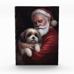 Malti Tzu With Santa Claus Festive Christmas Photo Block