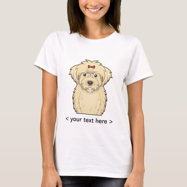 Maltipoo Cartoon Personalised T-Shirt (Front)