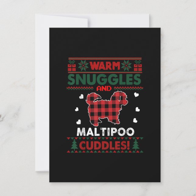 Maltipoo Dog Christmas Pajama Dog Pet Ugly Christm Invitation (Front)