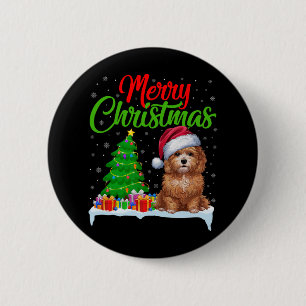 Maltipoo Dog Christmas Tree Lights Xmas Maltipoo D 6 Cm Round Badge
