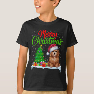 Maltipoo Dog Christmas Tree Lights Xmas Maltipoo D T-Shirt