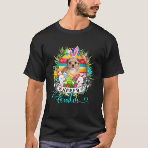 Maltipoo Dog In Easter Eggs Basket Bunnies Happy E T-Shirt