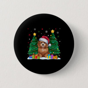 Maltipoo Dog Lovers Santa Hat Ugly Christmas Sweat 6 Cm Round Badge