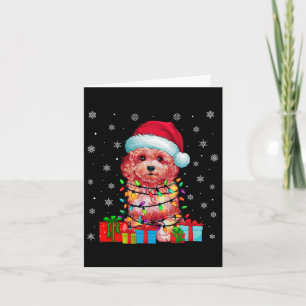 Maltipoo Dog Ugly Xmas Lights Santa Maltipoo Dog C Card