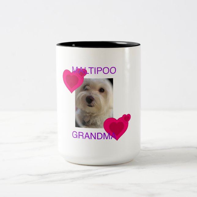 Maltipoo Grandma Two-Tone Coffee Mug (Center)