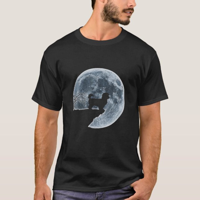 MALTIPOO Halloween Costume Moon Silhouette T-Shirt (Front)