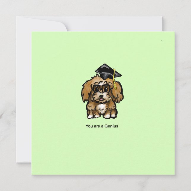 Maltipoo is a genius  holiday card (Front)