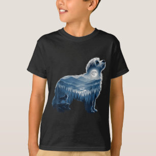 Maltipoo moonlit forest dog lover mountain artwork T-Shirt