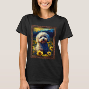 Maltipoo Painting Sunflower Flower Mum Women Flora T-Shirt