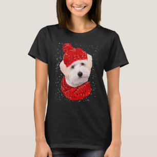 Maltipoo Red Winter Hat Christmas Scarf Dog T-Shirt