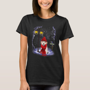 Maltipoo Santa Snow Christmas Light Winter Pajama T-Shirt