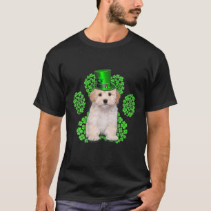 Maltipoo Shamrock Paw Clovers St Patrick's Day T-Shirt