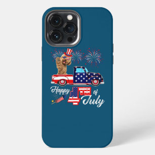 Maltipoo Wearing Sunglasses American Flag On iPhone 13 Pro Max Case