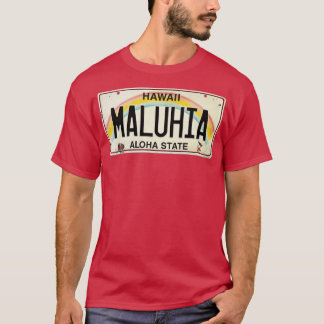 Maluhia Vintage Hawaii License Plate TShirt