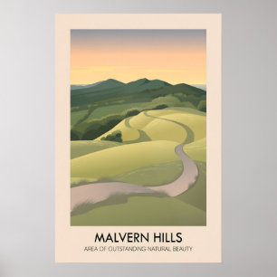 Malvern Hills AONB Travel Poster
