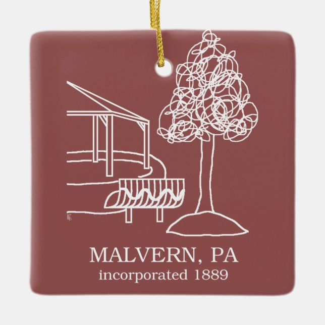 Malvern PA - Holiday Ornament (Front)