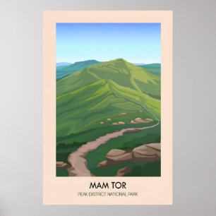 Mam Tor Peak District Travel Poster