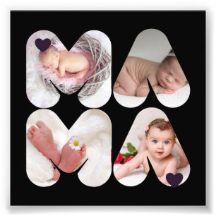 MAMA 4 x Photo Collage Gift For Mothers, Mum, Print
