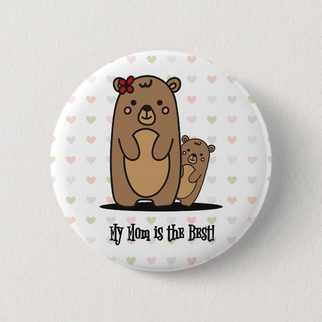 Mama and Baby Bear | Best Mum Button (Front)