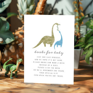 Mama and Baby Dinosaur Baby Shower Book Request Enclosure Card
