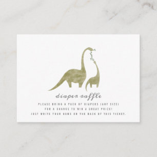 Mama and Baby Dinosaur Baby Shower Diaper Raffle Enclosure Card