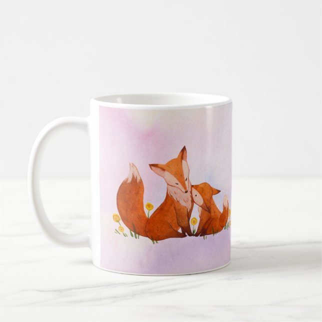 Mama and baby fox coffee mug (Left)