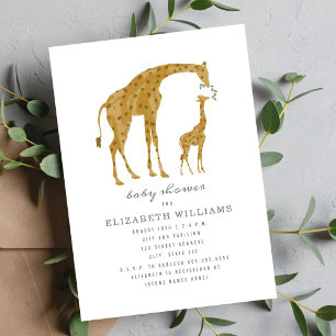 Mama and Baby Giraffe Neutral Baby Shower Invitation