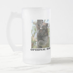 Mama and Baby Koala Frosted Glass Beer Mug