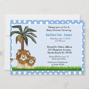 Mama and Baby Lion Baby Shower Invitation