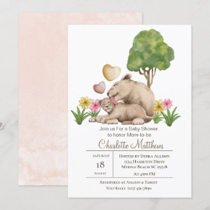 Mama and Baby Lion Jungle Sarfari Baby Shower  Inv Invitation