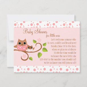 Mama and Baby Owl Invitation