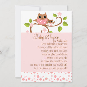 Mama and Baby Owl Invitation