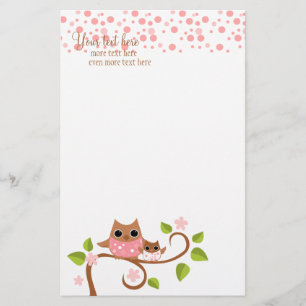 Mama and Baby Owl Stationery