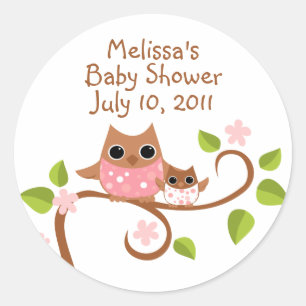 Mama and Baby Owls Classic Round Sticker