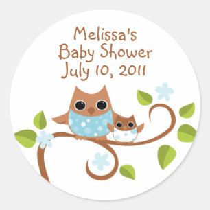 Mama and Baby Owls Classic Round Sticker